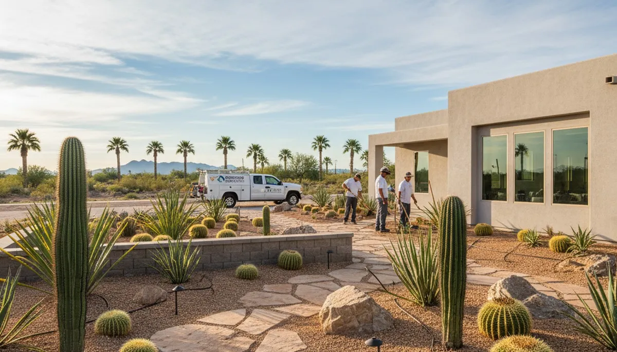 Professional landscaping services in Glendale, AZ by expert contractors creating beautiful outdoor spaces