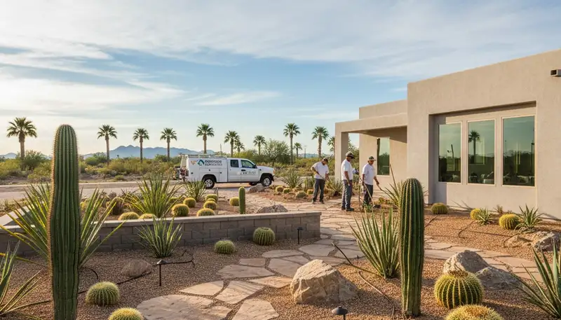 Professional landscaping services in Glendale, AZ by expert contractors creating beautiful outdoor spaces