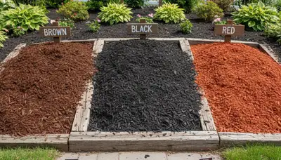 Brown, black, and red mulch color options for Glendale, AZ landscaping projects by Chop Chop Landscaping