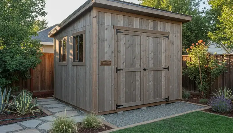 New backyard shed installation by landscaping professionals in Glendale, AZ with quality construction