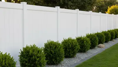 White wooden privacy fence installation by Chop Chop Landscaping in Glendale, AZ