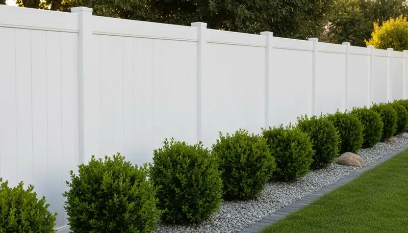 White wooden privacy fence installation by Chop Chop Landscaping in Glendale, AZ