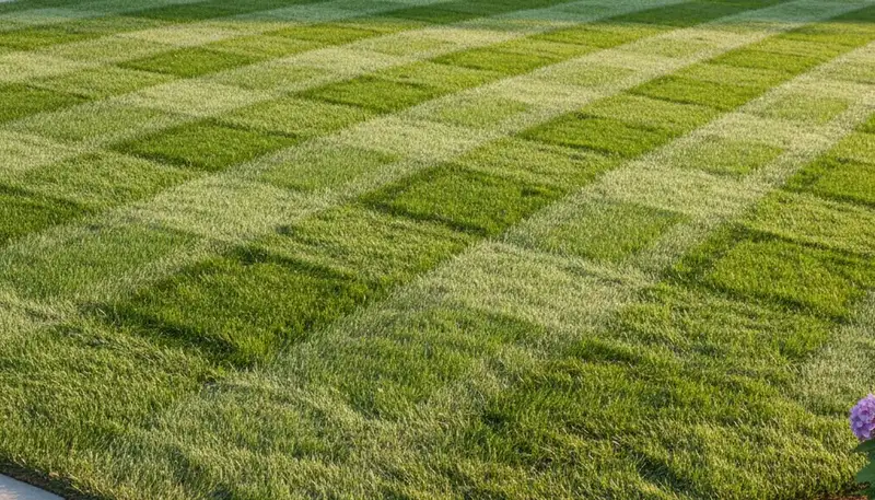Professional lawn striping and edging showcasing expert mowing results in Glendale, AZ