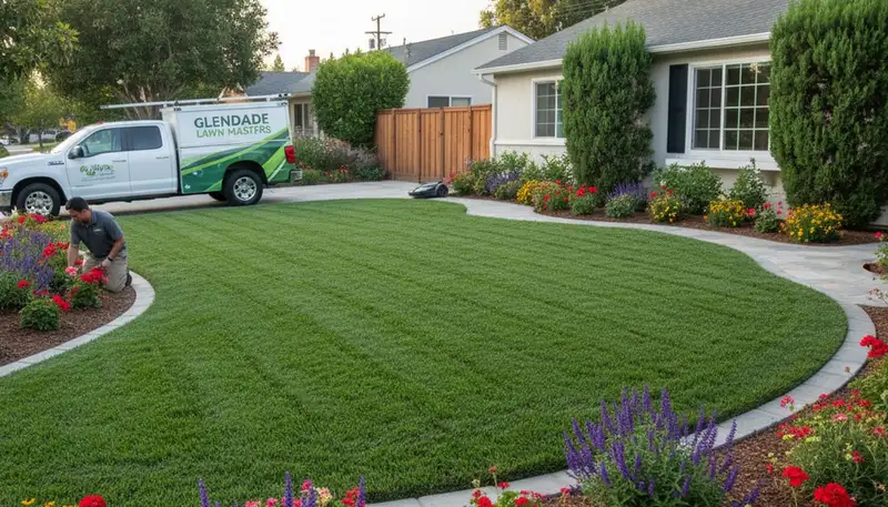 Manicured residential lawn showing professional landscaping maintenance results in Glendale, AZ